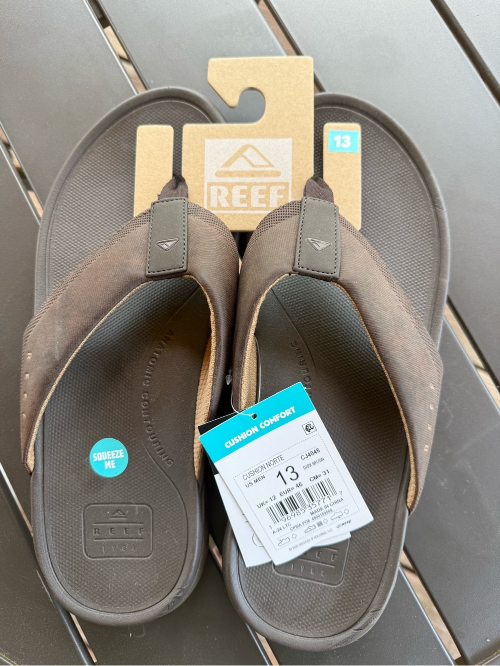 Reef Men’s Brown Cushion Comfort Flip-Flops